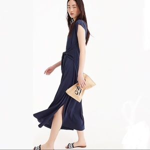 🌹😍 NWT J. Crew Tie Waist Knit Jersey Navy Dress
